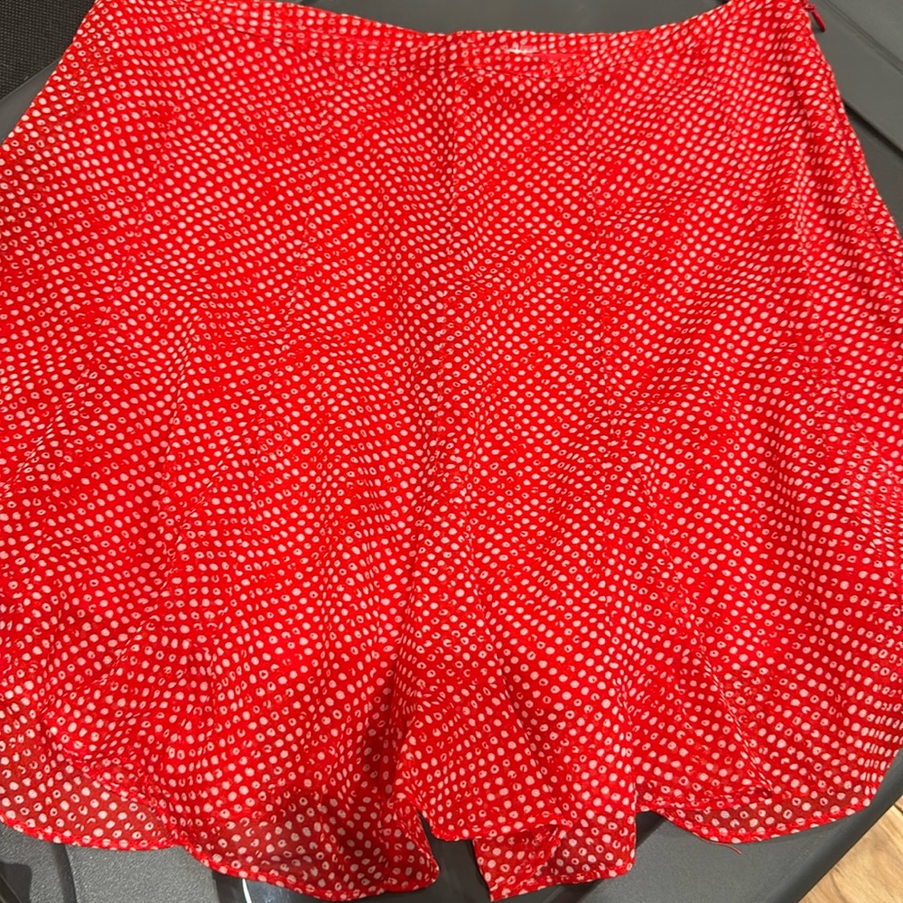 Polka dot red mini skort